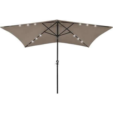 Paravent de jardin avec éclairage LED et mât en acier gris-brun, 2 x 3 mètres (1/5)