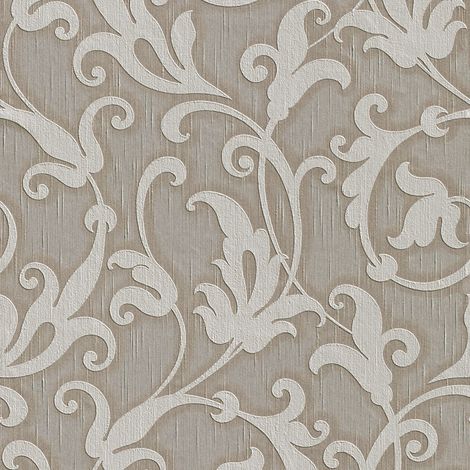 Empapelado aspecto textil Profhome 954906 papel pintado textil texturado de aspecto textil mate gris marrón 5,33 m2