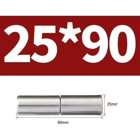 Charnière de porte ronde à souder en acier inoxydable 304 A2 (25 x 90 mm - 1 jeu) pour porte de placard industrielle, robuste et à axe de porte renforcé. (1/5)