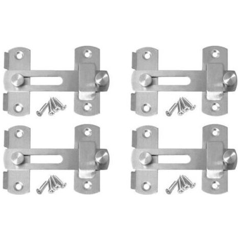 FENOPLASTICALot de 4 serrures à charnière pour porte coulissante en acier inoxydable, tige de verrouillage de sécurité pour portes et fenêtres, meubles (1/4)
