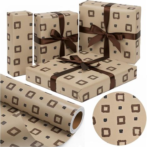 Papel decorativo Kraft Cuadrados Extra Fuerte 38cmx20m
