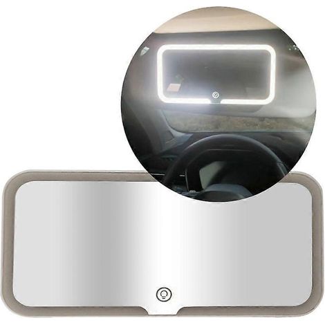 Wiederaufladbarer Kosmetikspiegel für die Sonnenblende im Auto mit LED-Beleuchtung, Schminkspiegel fürs Auto, beleuchtetes Schminkfenster, Zubehör für die Innenraumbeleuchtung.