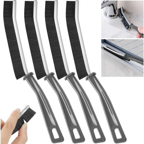 4-Piece Crevice Brush Set, Heavy-Duty Nylon, Ergonomic Handle, for Kitchen, Bathroom, and Windows (1/5)