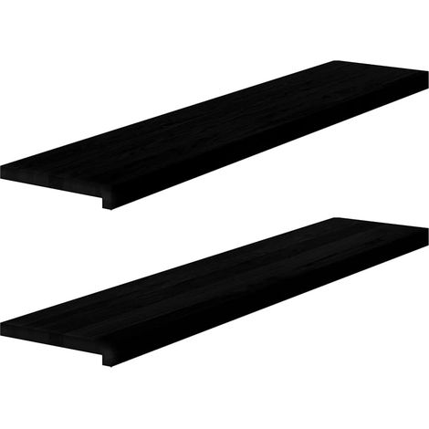 Fensterbänke 2 Stk. Dunkelbraun 120x30x2 cm Massivholz Eiche