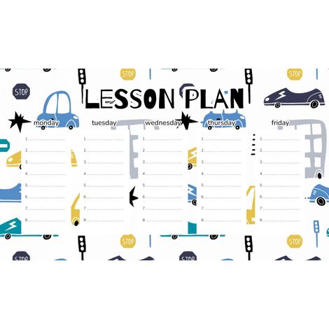 Piano di lezione magnetico sulle auto, 30x17,5 cm