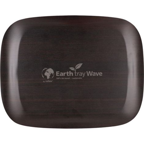Plateau de service Wave 46x36cm bois foncé veiné - 430 x 360 x 18 mm - ROLTEX
