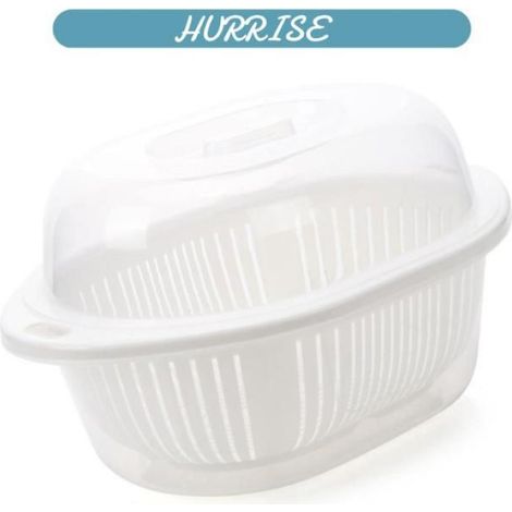 Sonew Panier d'égouttage à double couche Panier de vidange à Double couche avec couvercle Transparent, meuble casier L (1/5)