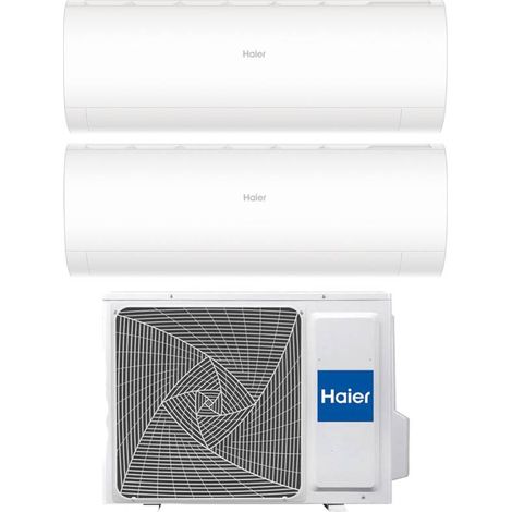 Climatizzatore Dual Split Reversibile Haier Pearl A++ 9000-12000 BTU Inverter Wi-Fi (2U40S2SM1FA + AS25PBAHRA + AS35SPBAHRA)