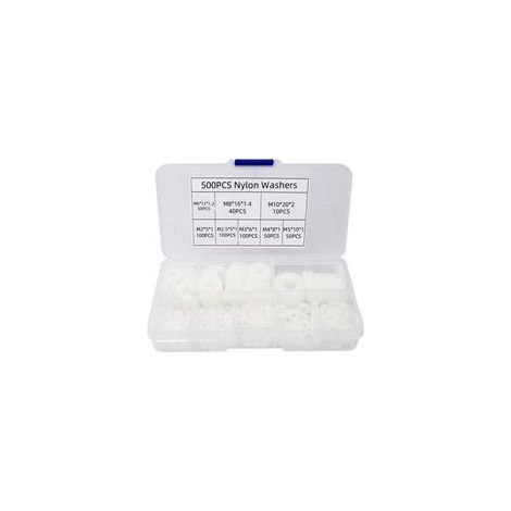 Rondelle Nylon Entretoise Plastique M2 M2.5 M3 M4 M5 M6 M8 M10 Ronde de Rondelle Plate 500 Pièces