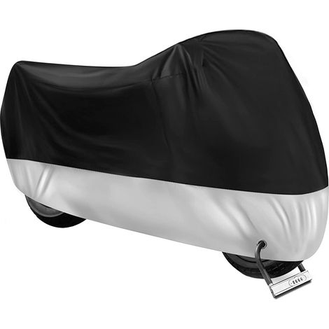 Motorcycle cover, Textile material, 250cm, UV protection, Waterproof, Black/Silver (1/5)