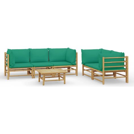 Maison Exclusive - Set Salotto da Giardino 6pz con Cuscini Verdi Bambù