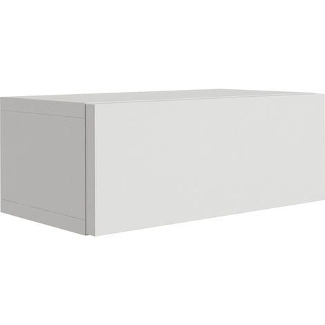 Comodino sospeso con cassetto – frontale liscio – colore: Bianco, 40 x 20 x 16 cm (1/5)