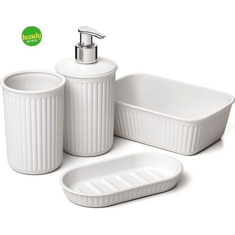 Set da bagno da appoggio Plasticos Tatay serie baobab 4 pz bianco (1/2)