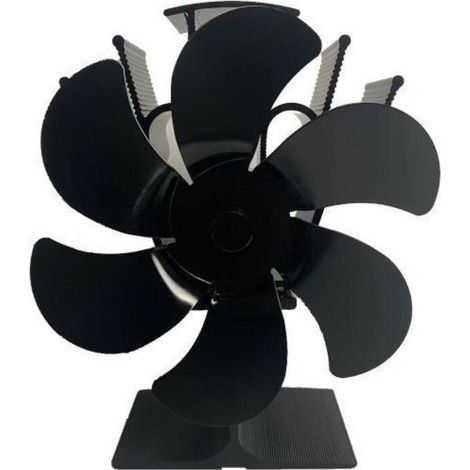 Ventilateur Poele à Bois 6 Pales Ventilateur Cheminée Alimenté à la Chaleur Ventilateur Silencieux avec Protection Contre le Surchauffe pour Poêle à Bois Cheminée Gaz Bûche Poêle à Granulés