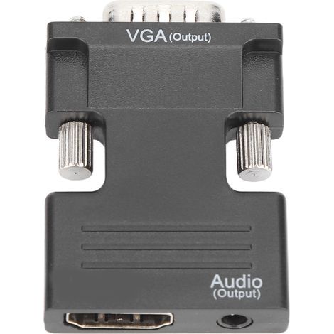 Convertisseur HD Multimedia Interface femelle vers VGA mâle avec câble audio 3,5 mm pour ordinateurs portables, PC et moniteurs (1/5)