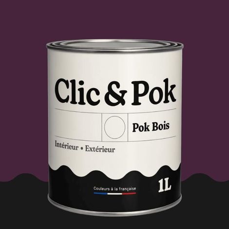 Peinture Bois Extérieur – POK BOIS - 1L - RAL 4007 - Violet pourpre- Résistante aux intempéries - Ne s'écaille pas
