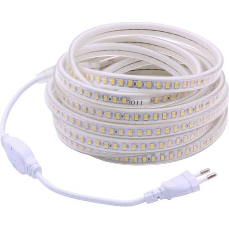5 m ruban LED blanc étanche 220 V, SMD5730 120 LED/m, IP67 pour extérieur, décoration façade et terrasse (1/5)