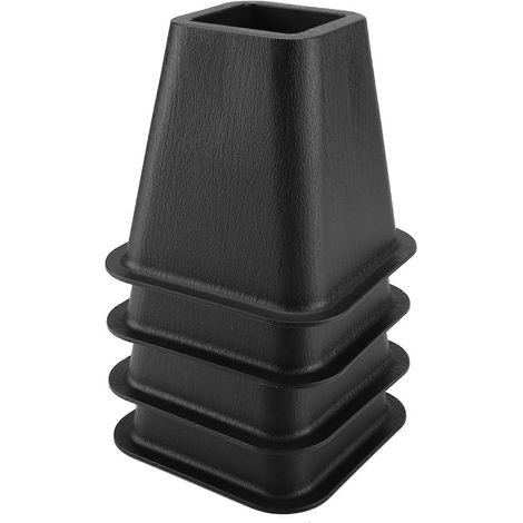 Ensemble de 4 cales rehausseuses noires pour meubles (compatibles avec lits, chaises, bureaux, tables durables et antidérapantes peuvent surélever canapés, bancs, pieds de meubles) (1/5)