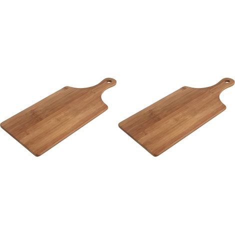Lot de 2 Planche à découper Bambou FSC, Poignée ergonomique, 39x20x0.5 cm, alimentaire (1/3)