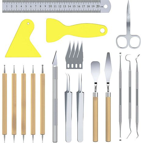 MINE Lot de 21 outils de désherbage en vinyle pour désherbage, silhouette, vinyle HTV, lettrage (1/5)