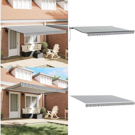 Auvent rétractable automatique anthracite et blanc 400x300 cm - Auvent Retractable - Parasol - Abri Solaire - Protection Uv - Terrace - Home & Living (1/5)