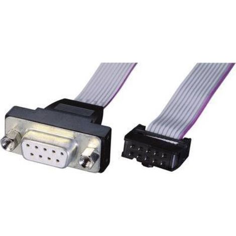 9-pole female SUB-D to 10-pole female terminal block patch cable – 0.26 m, grey – A880032