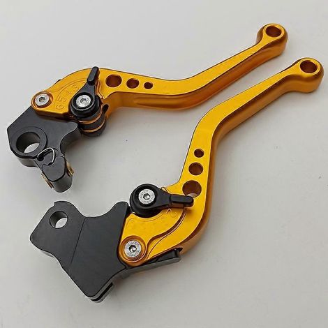Convient aux motos Ducati, Scrambler, sans modification, freins réglables en alliage d'aluminium, leviers de guidon (poignée courte dorée) (1/5)