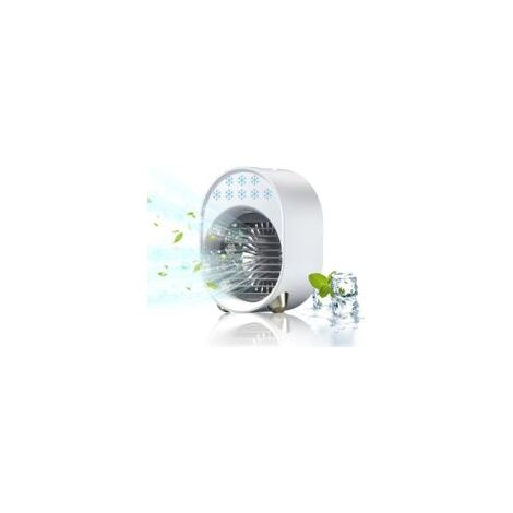 Mini Climatiseur Portable Sans Évacuation, Ventilateur Silencieux Chambre, Clim Mobile Rechargeable USB Petit Humidificateur(Blanc) (1/5)