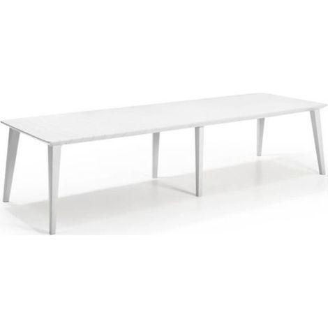 Table de jardin - rectangulaire - blanc - en résine - 8 a 10 personnes - Lima - Allibert by KETER (1/4)