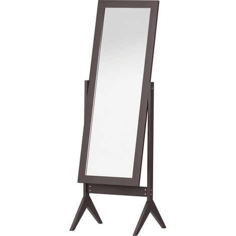 Miroir en Pied Inclinaison Réglable 47L x 46l x 148H cm Café (1/5)