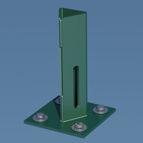 Picchetto in acciaio zincato plastificato da avvitare di colore verde, H.15 cm x sezione 100x10 Centrale Brico