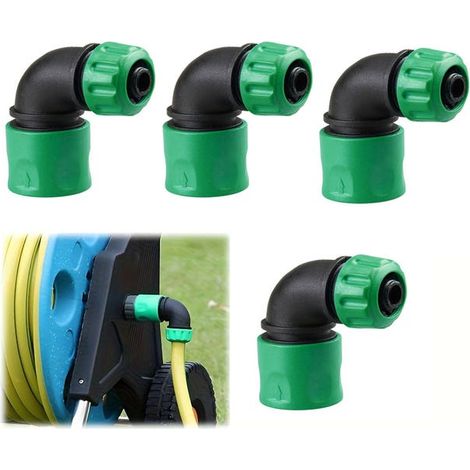 4 raccordi a gomito per tubo da giardino, raccordo a gomito a 90 gradi, raccordo angolare a innesto rapido (1/5)