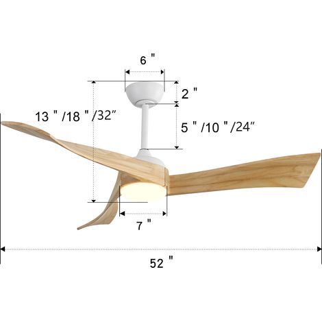 52-Zoll minimalistischer Deckenventilator mit Licht – inkl. 6-Stufen-Fernbedienung & energiesparendem DC-Motor