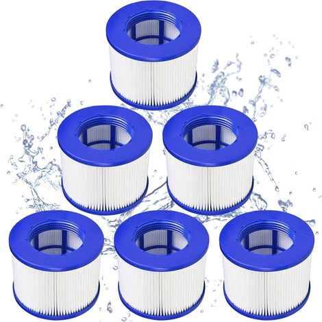 Lot de 6 cartouches filtrantes compatibles avec les systèmes de filtration Aquaparx Ospazia et G Spa filtres de rechange pour piscine spa et jacuzzi (1/5)