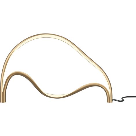 Maytoni Plons Lampada da tavolo moderna a LED integrata in ottone 3000K 760lm con paralume bianco (1/4)