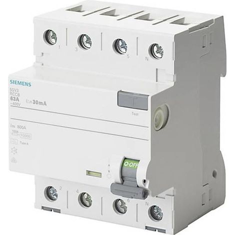 [GEBRAUCHT] Siemens Fi Schutzschalter Schalter 4polig 40 A 0.03 A 400 V 5 Sv3344 6 Grau 1 St. B-Ware (1/2)