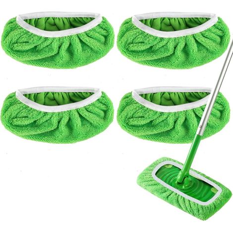 Adatti per Swiffer Sweeper - Salviette per la pulizia a secco di pavimenti - Panni in microfibra riutilizzabili e lavabili - Confezione da 4 (aspirapolvere non incluso) (1/4)