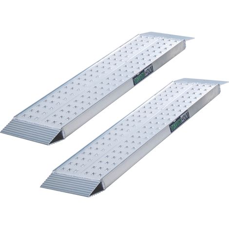 TRUTZHOLM 2 x Auffahrrampe schmal 150 x 28 cm Traglast 540 kg Alu grau gelocht Auffahrschiene (1/5)