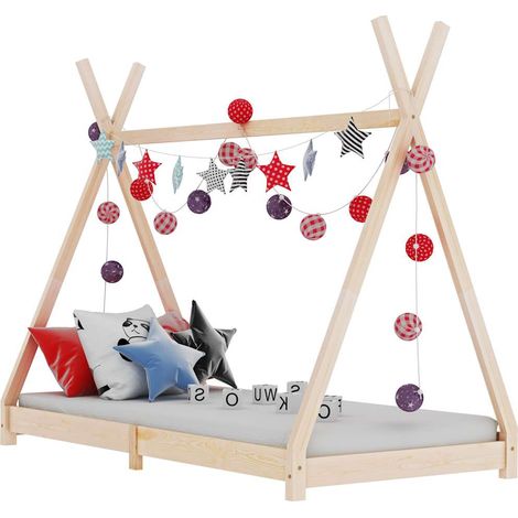 Kids Bed Frame Solid Pine Wood 80x160 cm vidaXL