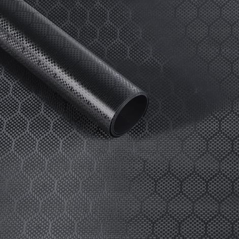 Film adhésif décoratif en fibre de carbone alvéolée, motif hexagonal, technologie de libération d'air, pour l'extérieur et l'intérieur de votre voiture (noir mat, 30 x 150 cm). (1/5)