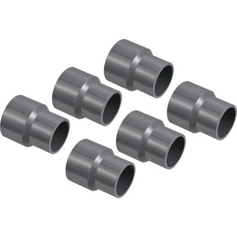 Bardusch - PVC Réducteur Tuyau Raccord 40x32mm, 6 Paquet Droit Couplage Adaptateur Connecteur, Gris (1/5)