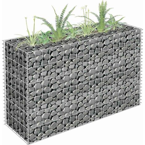 Lit surélevé à gabion-Jardinière en cage à pierre-Jardinière à gabion Acier galvanisé 90x30x60 cm (1/5)
