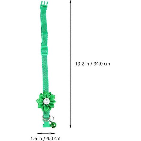 Blumenhalsband für Haustiere, kreativ, verstellbar, Glöckchen, Grün (1/5)