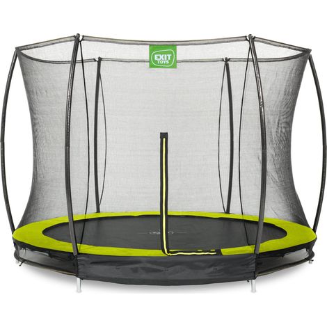 EXIT Silhouette Ground Trampoline 10ft with Safety Net – Green