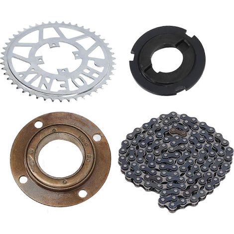 Kit chaîne et pignon de vélo 48 dents, alésage intérieur 11 mm, connecteur de volant moteur, 114 maillons, pour quads (1/5)