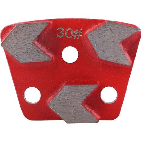 Jeu de 3 disques de ponçage diamantés trapézoïdaux pour sols, grain 30, grattoir à liant métallique