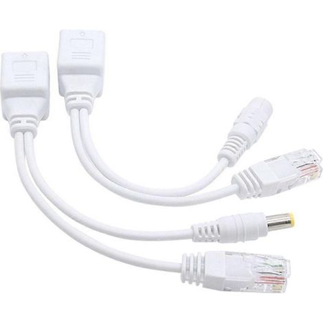 Paar passives PoE-Adapter-Injektor- und Splitter-Set für Kameras, unterstützt 12 V