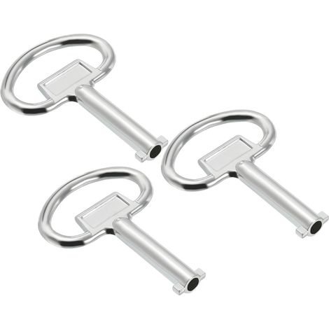 13.5x5mm Douille Clé Clé-molette, 3 Paquet Électrique Armoire Gaz Eau Compteur Clé pour Ascenseur Ascenseur Porte Panneau Verrouillage, Argent (1/5)