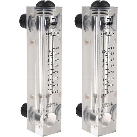 boutons noirs réglables, débitmètre d'eau de type panneau 0,1-1 GPM, LZM-15 (1/4)