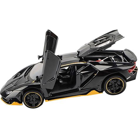 Voiture miniature en alliage moulé sous pression à l'échelle 1:32, jouet à friction pour enfants, cadeau d'anniversaire, noir brillant 3224A 1 (1/5)